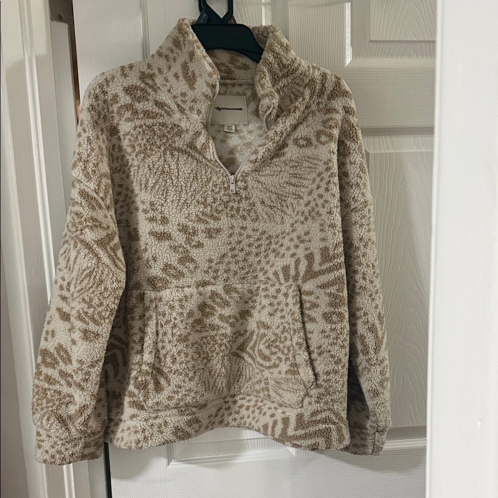 American Eagle Outfitters Beige Patterned Hoodie